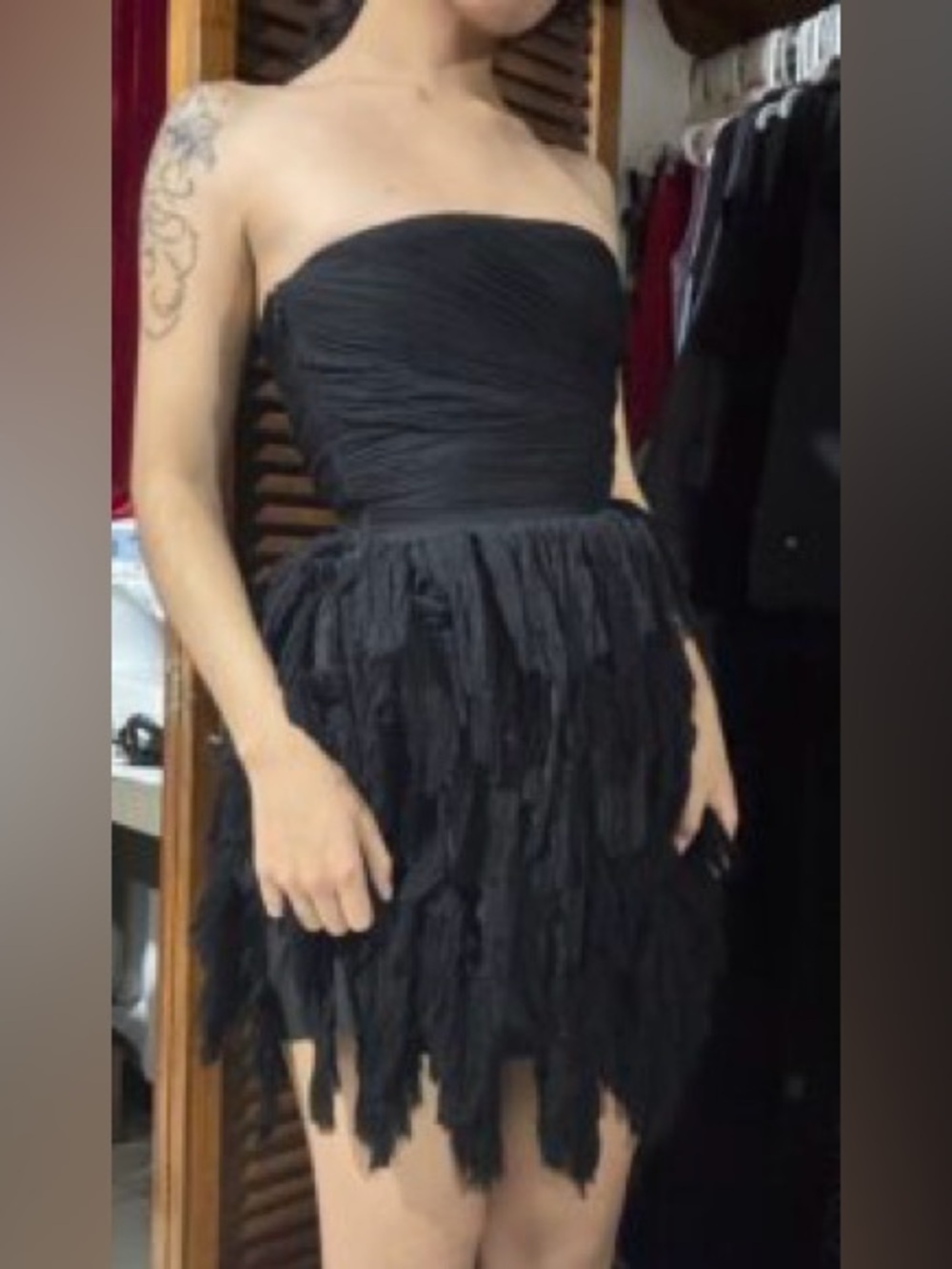 Elegant Black Strapless Corset Dress
